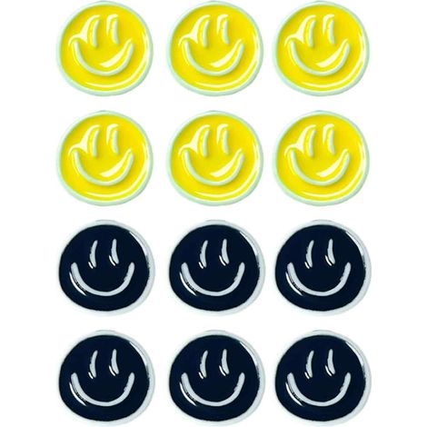 12 aimants pour réfrigérateur, résine, motif sourire, 15 mm, usage salle de classe cuisine bureau (1/5)