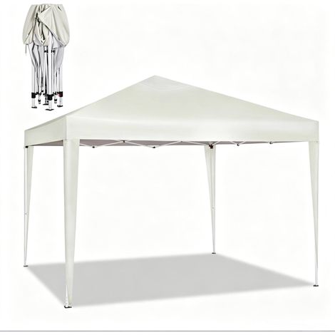 CHICFURN Pergola da giardino pieghevole 3x3 m gialla chiara, struttura metallica, con borsa (1/5)