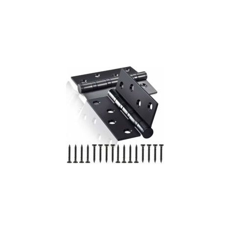 Türscharnier aus Edelstahl, 2 Stück, 3 mm dickes Edelstahlscharnier, für massive Innentüren (Schwarz) - Crezuo
