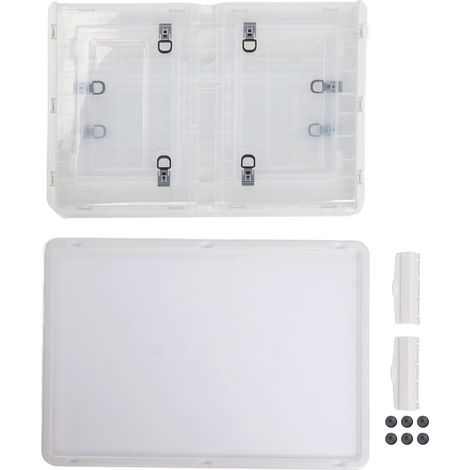 Boîte de rangement transparente pliable empilable 5 côtés ouverture grande caisse avec roulettes pour livres vêtements (1/5)