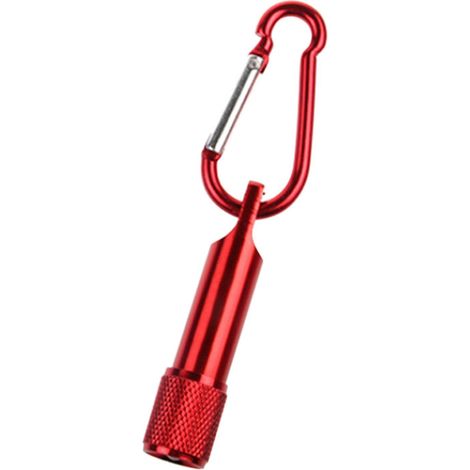 Mini-LED-Taschenlampe mit Schlüsselanhänger, ultrakompakt, leistungsstark, Schalter auf der Rückseite, Taschenlampe für Zuhause und Camping – Rot