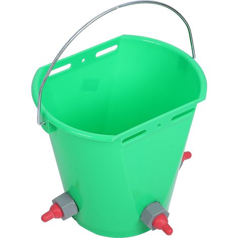 Seau à lait haute capacité HL MP69 en plastique à plusieurs tétines, 8 L, pour agneaux, bovins et ovins (trois tétines). (1/5)