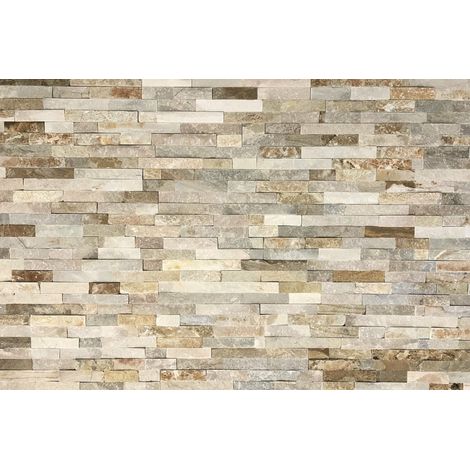 Plaquette de parement quartzite en Z 15x55-60 cm – Épaisseur 1-2 cm – Surface 1 m² – Pour intérieur et extérieur - 15x55-60x1-2cm