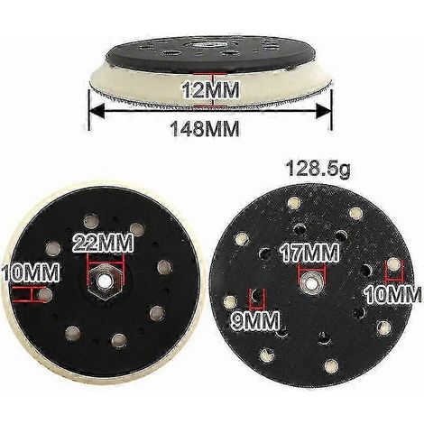 Plateau de ponçage excentrique de 150 mm compatible avec le disque de ponçage Makita BO6050J à 15 trous (1/5)