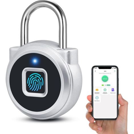 Cadenas à Empreintes Digitales, Cadenas à Combinaison, Déverrouillage D'empreintes Digitales et APP, IPX65 étanche (1/5)