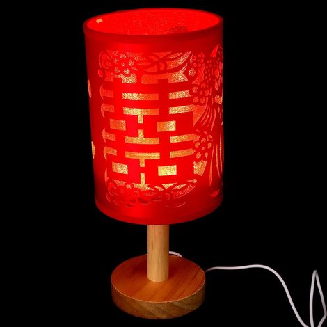 Lampe de Chevet Rouge Traditionnelle pour Mariage, Table Petite (1/5)