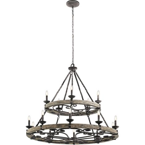 Elstead Taulbee - Lustre à 15 ampoules en zinc vieilli (1/5)
