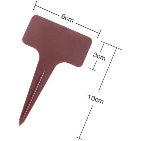 200 Pièces étiquettes de Plantes Durables étiquettes marqueurs T-type imperméable marqueurs T Tag plante - Premium Nursery Garden étiquettes - Eco Friendly - 12 couleurs (6 x 10cm)-brun- (1/5)