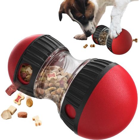 Juguetes interactivos para perros, comedero lento, juguete rompecabezas para padrinos, juegos de inteligencia, rojo (1/5)