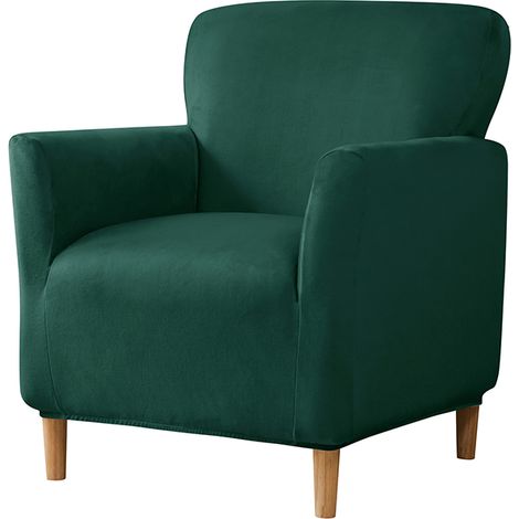 Housse pour petit fauteuil S, en velours, vert bouteille (1/5)