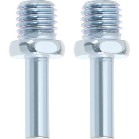 Lot de 2 adaptateurs de forage M14 filetés sur tige ronde 8 mm - Pour perceuses - Accessoires de rechange - Longueur : 45 mm - Argent (1/5)
