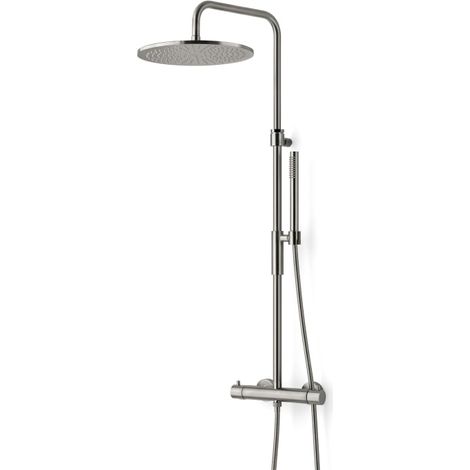 Kronenbach Duschsystem Aufputz mit Thermostat und Kopfbrause Ø 30 cm, rund
