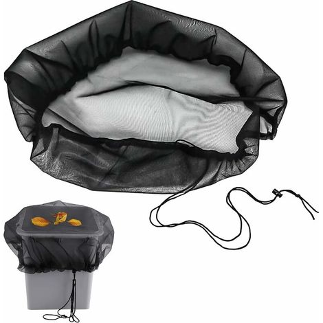 Filet pour Citerne de Pluie Filet de Protection pour Tonneau de Pluie Réglable Filet de Protection Anti-Moustique pour Extérieur Jardin Seaux Feuilles (1/5)