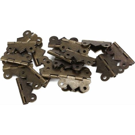Mini charnières papillon vintage en fer pour tiroirs de placard - 20 pièces (bronze)