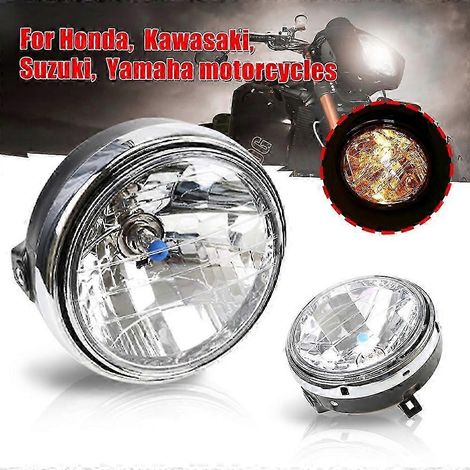 Phare rond universel pour moto 735 W, ampoule H4 à lentille transparente, compatible avec Honda CB400/900, CB1300, Hornet VTEC et VTR250 (1/5)