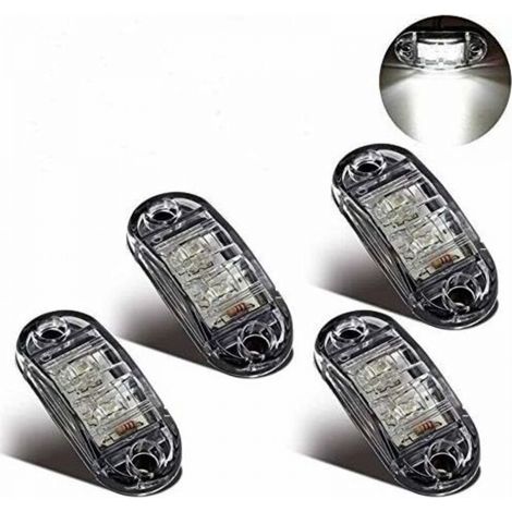 Feux de Gabarit Latéraux Feux De Dégagement LED pour 12V 24V Universel Remorque Camion Lorry Caravan Bus (4pcs Blanc) (1/5)