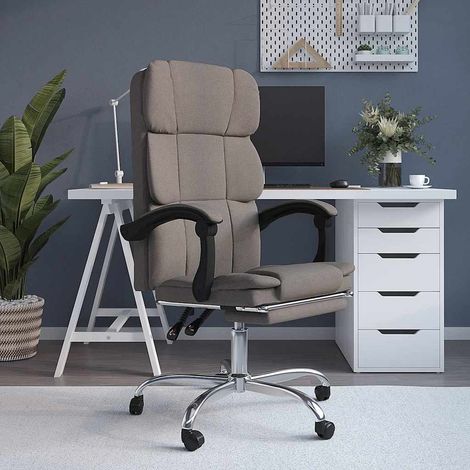 Chaise de bureau inclinable Fauteuil gamer - Chaise d'ordinateur Taupe Tissu BonneVie-10346 (1/5)