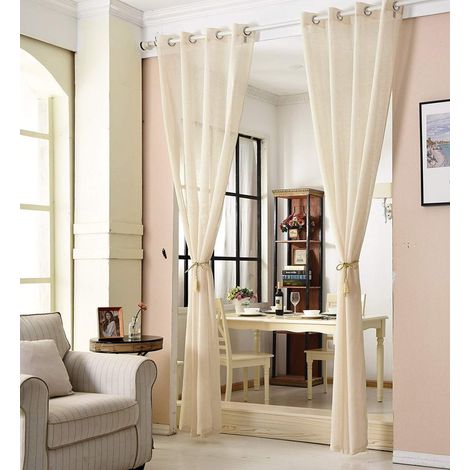 WOLTU Tenda Finesta Trasparente per Camera da Letto Voile Colore 1x Sand 140x225 cm ,Tenda senza cinghie