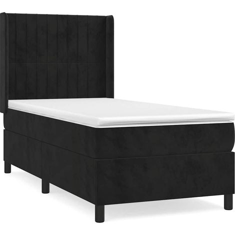 Maison Exclusive - Boxspringbett mit Matratze Schwarz 90x200 cm S (1/5)