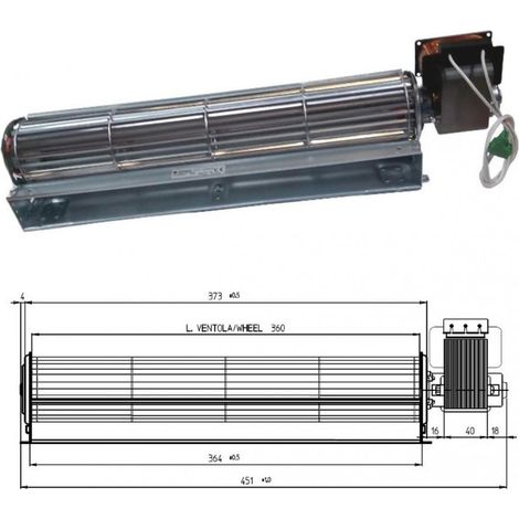 VENTOLA TANGENZIALE ARIA STUFA A PELLET SUPERIOR SVEVA STELLA TGA 60/1-360/40 FE