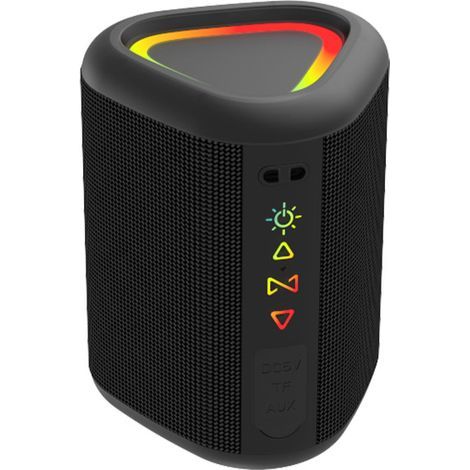 Portable wireless Bluetooth speaker with LED light, Bluetooth 5.3, stereo surround sound, IPX6 waterproof, ideal for travel, sports, parties and cycling. (1/4)