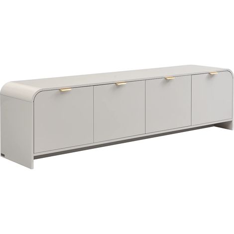 Meuble TV avec 4 portes - Beige et doré - ORALINO (1/5)