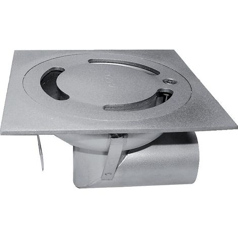 Siphon de sol inox 200x200 – Résistant à la corrosion – Évacuation verticale DN63 – Capacité de charge 3 kN – Couverture verrouillée – ACO (1/4)