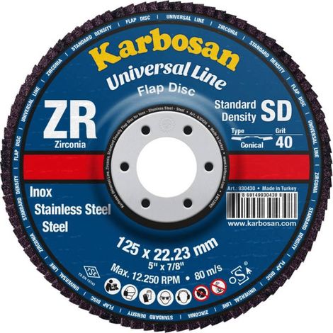 Disque à Lamelles Bombé D125 G40 Zirconium KARBOSAN 930430 (1/2)