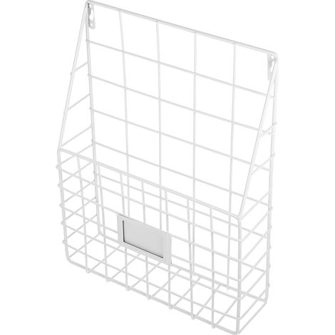 Revistero metálico de pared, organizador de pared decorativo, práctico para oficina/escuela/hogar.