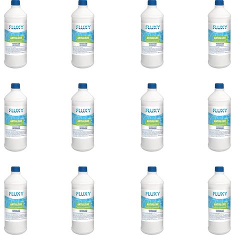 ANTIALGHE LIQUIDO X PISCINE UNIVERSALE AZZURRANTE 1KG NON SCHIUMOGENO 12PZ FLUXY (1/3)