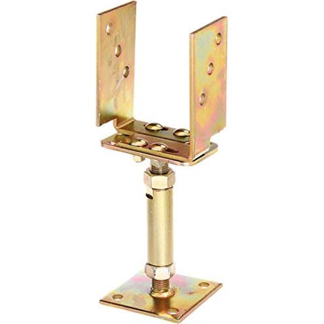 Alberts 218058 Staffa portapalo ad U, regolabile in altezza e larghezza e da avvitare, zincato galvanico, con strato spesso passivato, larghezza 71-161 mm, altezza 150-190 mm (1/2)