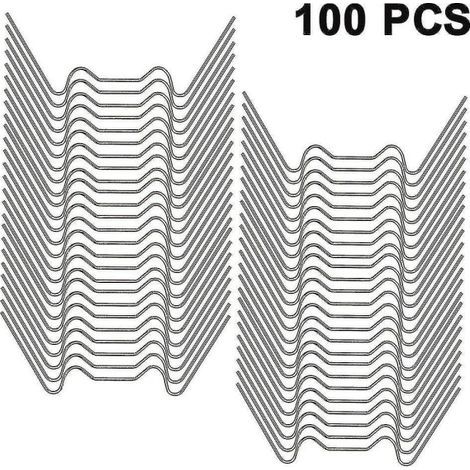 100 pinces à verre en acier inoxydable, pinces de serre de type W, pour serre (1/5)