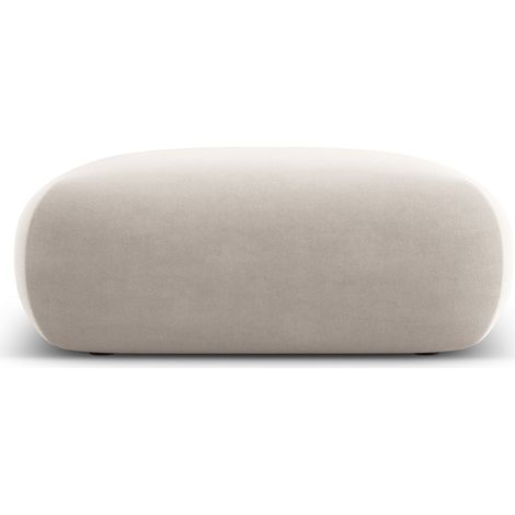 Pouf 2 places en velours beige clair (1/4)