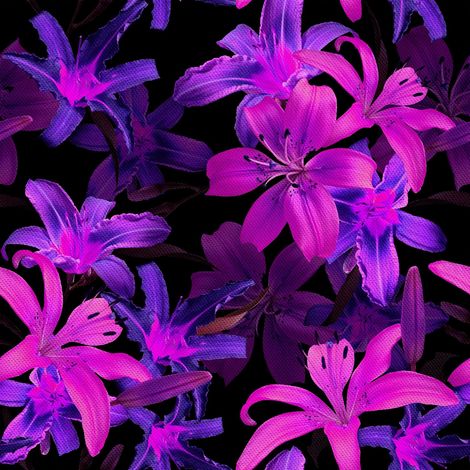 TISSUS DÉCORATIFS D'EXTÉRIEUR OXFORD - Motif lys violets (1/5)