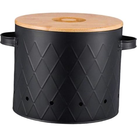 Boîte de rangement avec couvercle, noire, idéale pour le garde-manger, l'organisation de la cuisine et du plan de travail.-AquaForge (1/5)