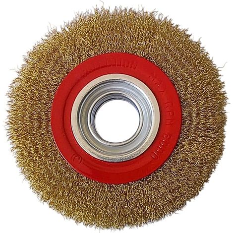 Rundbürste Ø 150 mm - Messingstahl - Reinigen und Entgraten - Für Metall und Holz - Mit Adaptern (1/5)