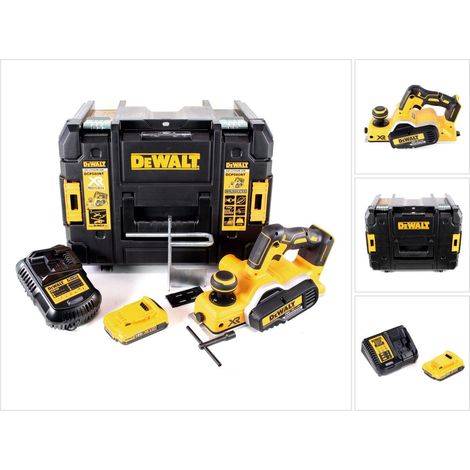 Dewalt – Rabot électrique sans fil 18V – Largeur de rabotage 82 mm – Moteur sans balais pour performances lisses – Boîtier TSTAK VI + 1 batterie 2.0Ah + chargeur (1/5)
