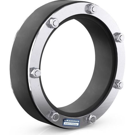 CR Pressdg. Typ DD, DN 200, AD 123-125mm bis 3 bar, Dichtung: 40mm, EPDM / V2A