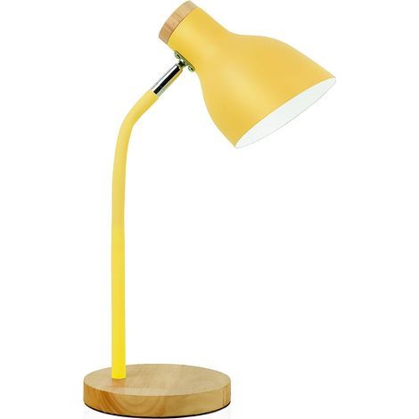 Lampe de table, lampe de table coulissante réglable en métal, lampe de table pour enfants dans la Chambre, salon, lampe de table de lecture avec prise E27 (Jaune) (1/5)