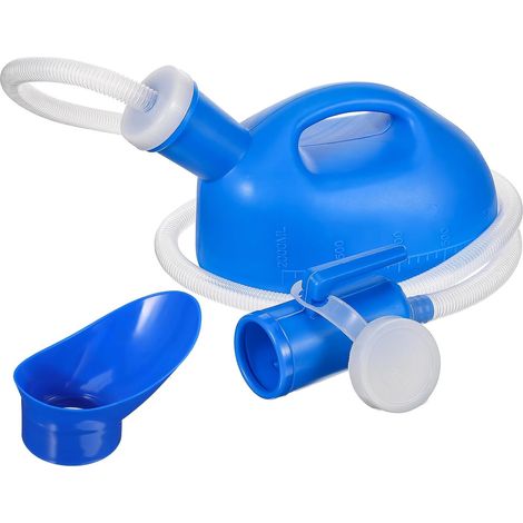 Urinoir Portable pour Femmes Poignée Intégrée en Plastique Bleu 2000ml Robuste Camping et Voiture (1/5)