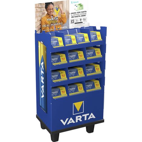 Expositor promocional de pilas longlife power 8+4 con 133 packs (52 packs aaa y 81 packs aa)
