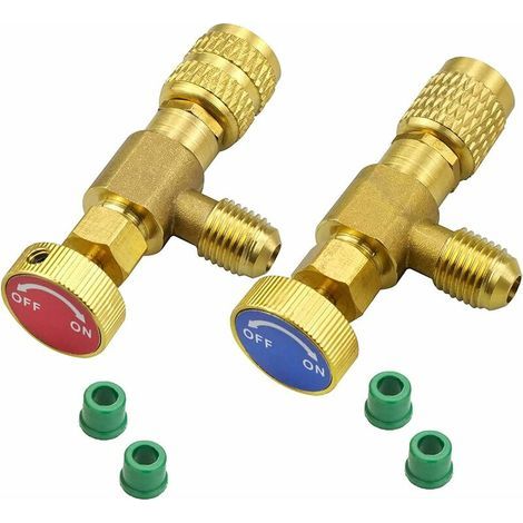 Vanne de régulation réfrigérant R22/R410A – Soupape de sécurité en laiton durable – Compatible avec adaptateurs R22/R410 – Installation facile (1/5)