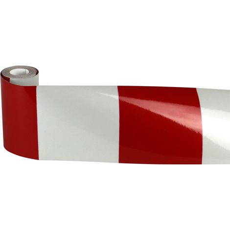 Film rétroréfléchissant 3m x 100mm hachuré droit Rouge/Blanc - 3340020 (1/2)