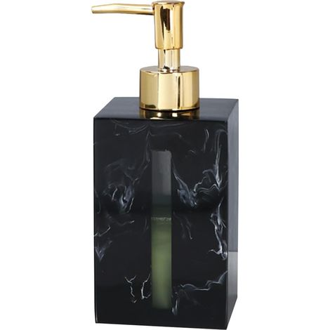 Distributeur De Savon pour Salle De Bain avec Pompe en Métal 500 ML Distributeur Liquide Vaisselle pour Plan de Travail, flacon pompe à poussoir, Pousse Mousse Distributeur À Pompe Vide (Nero) (1/5)