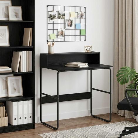 vidaXL Desk with Storage Black Oak 80 x 50 x 91 cm (1/5)