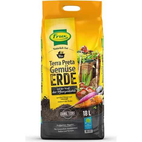 frux® Pro Bio Terra Preta Gemüseerde mit Pflanzenkohle torffrei - 18 Liter