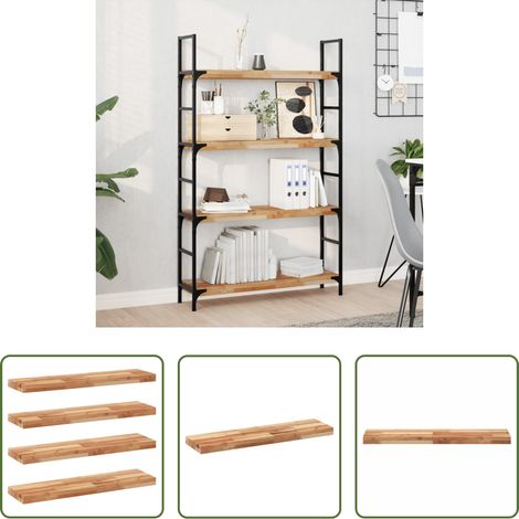 Bois d'acacia - Étagères flottantes 4 pcs 100x20x4 cm acacia massif à l'huile (1/5)