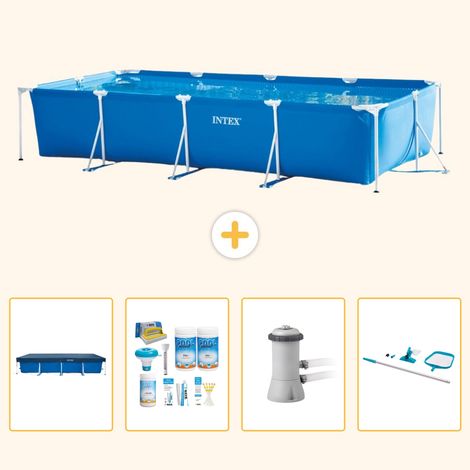 Intex Piscine Tubulaire Rectangulaire - 450x220x84 cm - 5-pièces SCB7 (1/5)