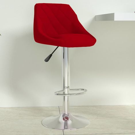 vidaXL Tabouret de bar Rouge bordeaux Velours (1/5)