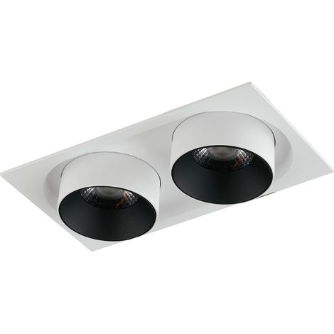 "Faretto ad incasso LED OUTSIDER bianco opaco con luce spot e testa estraibile ed orientabile 2x15W 4000K (luce naturale)"